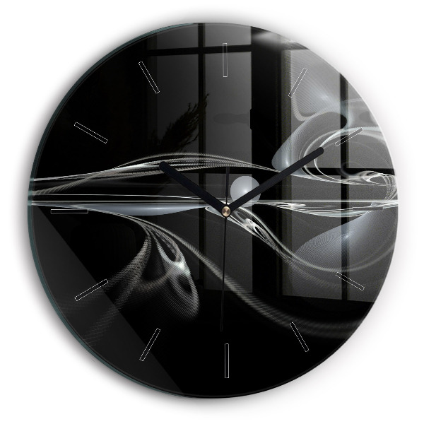 Round glass clock Abstract smoke