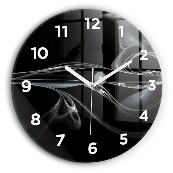 Round glass clock Abstract smoke