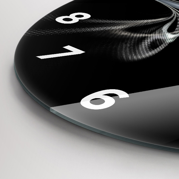 Round glass clock Abstract smoke