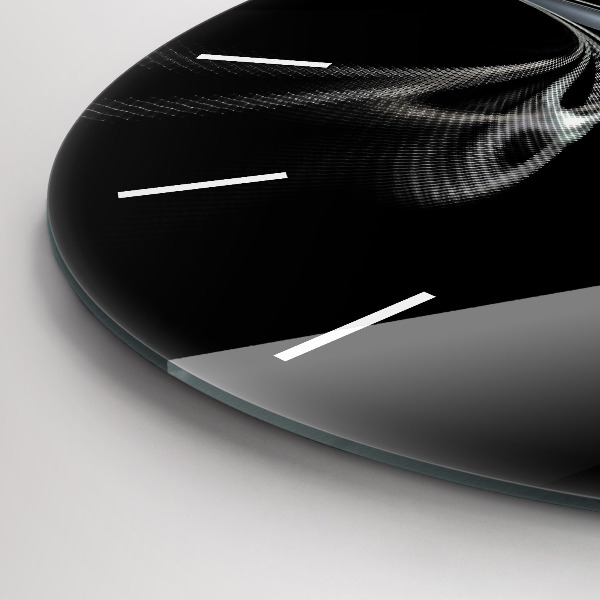 Round glass clock Abstract smoke