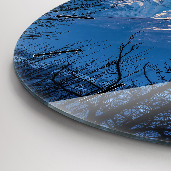 Round glass clock Mountain view