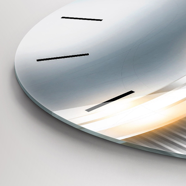 Round glass clock Metal Abstraction