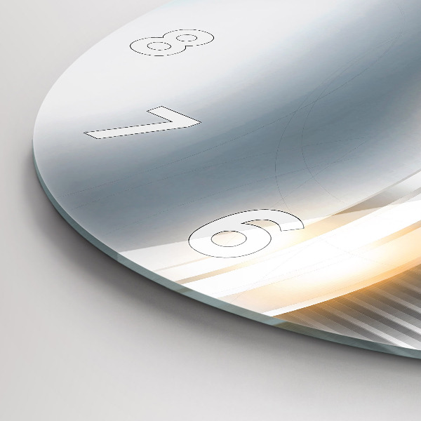 Round glass clock Metal Abstraction