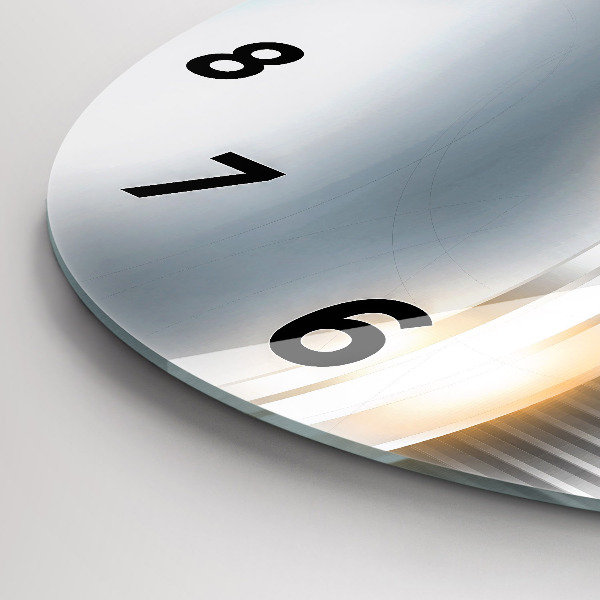 Round glass clock Metal Abstraction