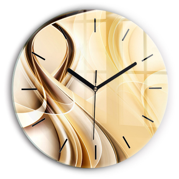 Round glass clock Abstraction waves