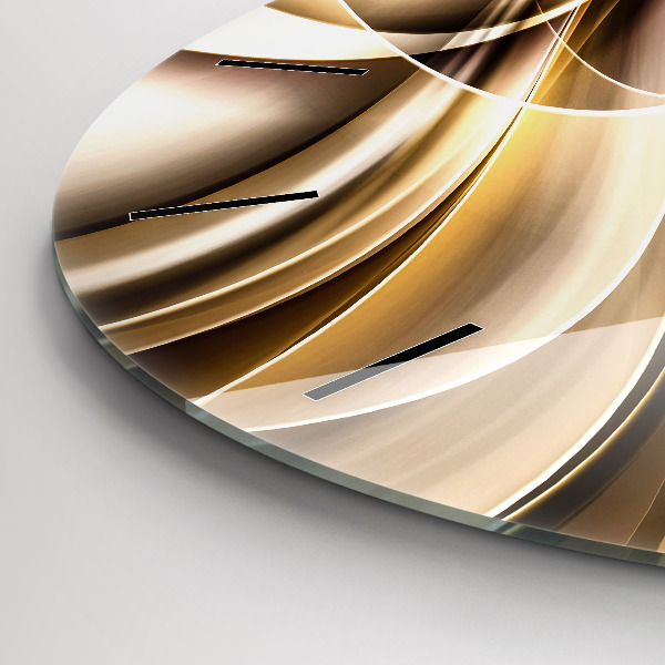 Round glass clock Abstraction waves