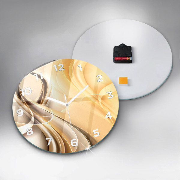 Round glass clock Abstraction waves