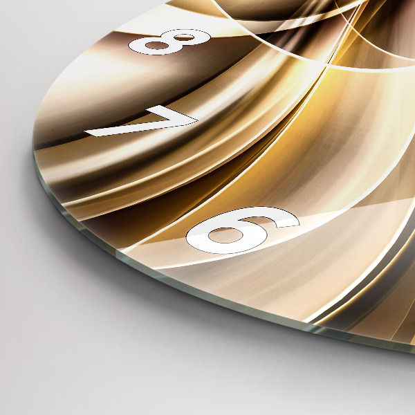 Round glass clock Abstraction waves