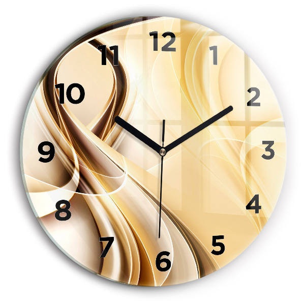 Round glass clock Abstraction waves