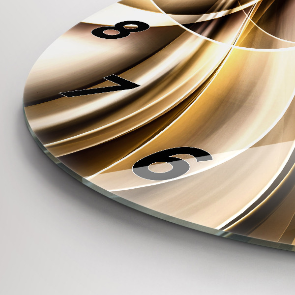 Round glass clock Abstraction waves
