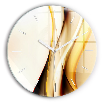 Round glass clock Abstract wave