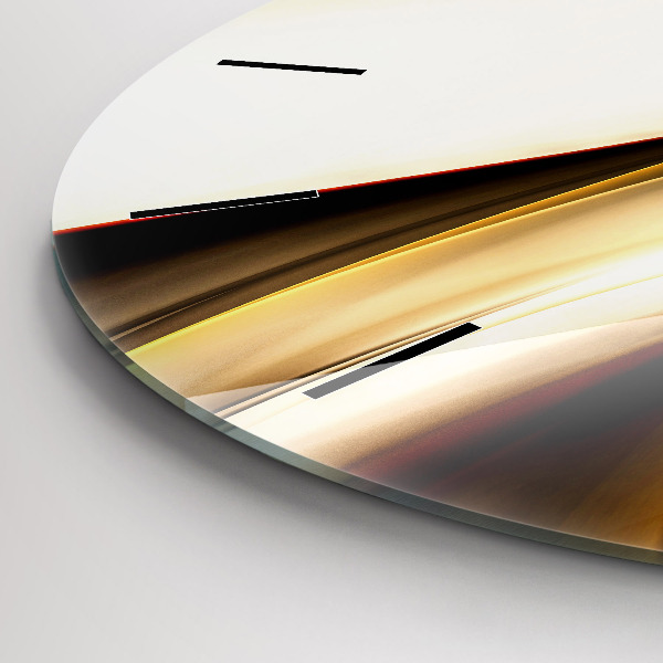 Round glass clock Abstract wave