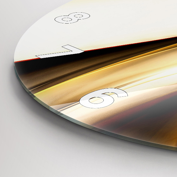 Round glass clock Abstract wave
