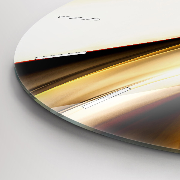 Round glass clock Abstract wave