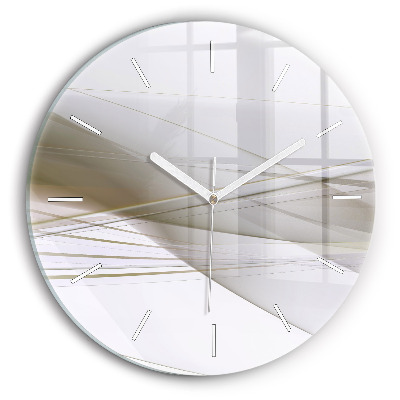Round glass clock Bright abstraction