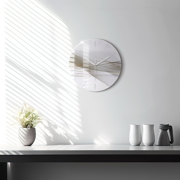 Round glass clock Bright abstraction