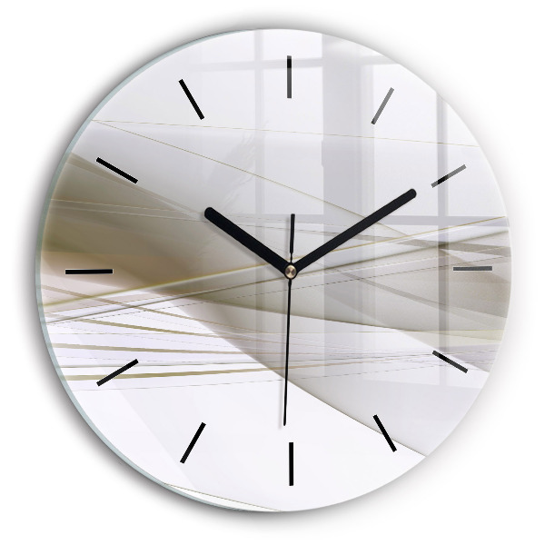 Round glass clock Bright abstraction
