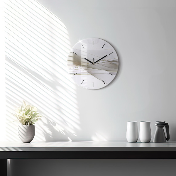 Round glass clock Bright abstraction