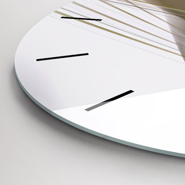 Round glass clock Bright abstraction