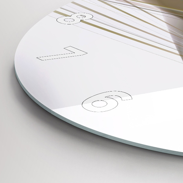 Round glass clock Bright abstraction