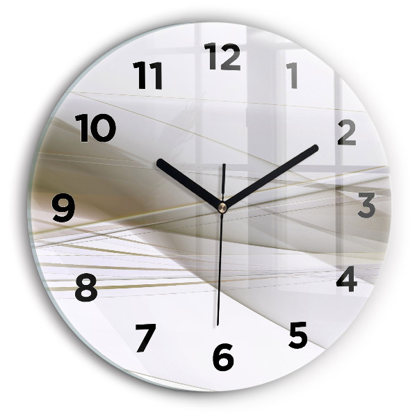 Round glass clock Bright abstraction