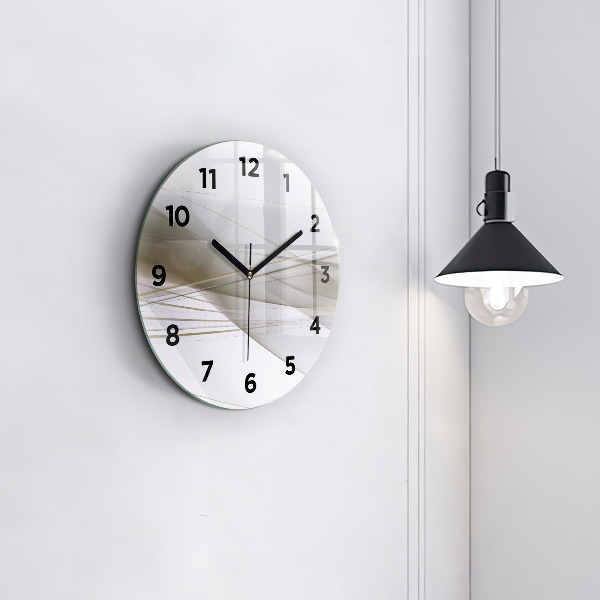 Round glass clock Bright abstraction