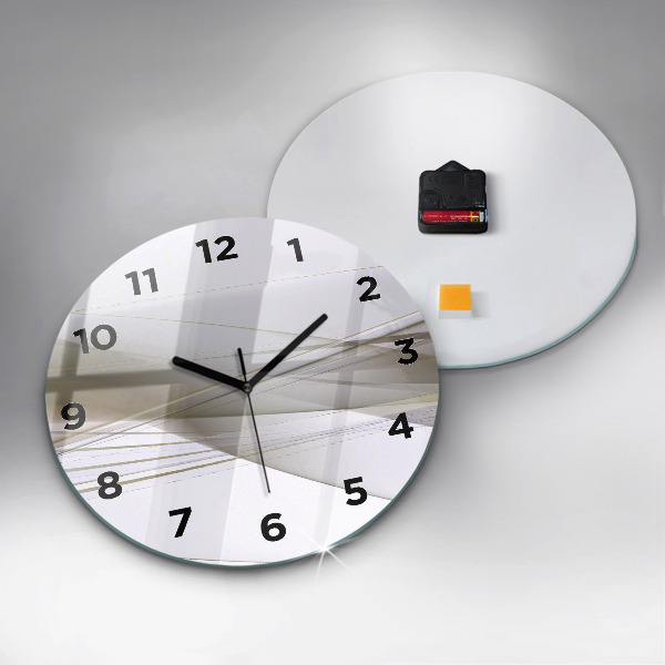Round glass clock Bright abstraction