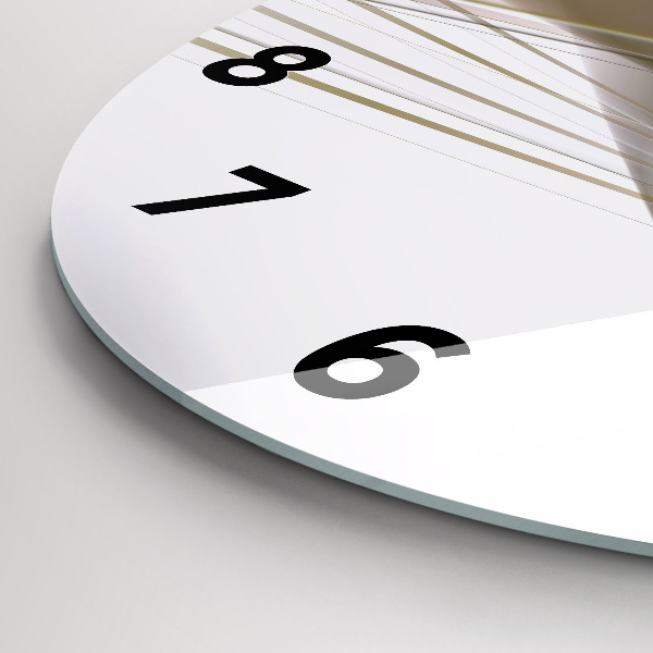 Round glass clock Bright abstraction