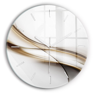 Round glass clock Abstract lines