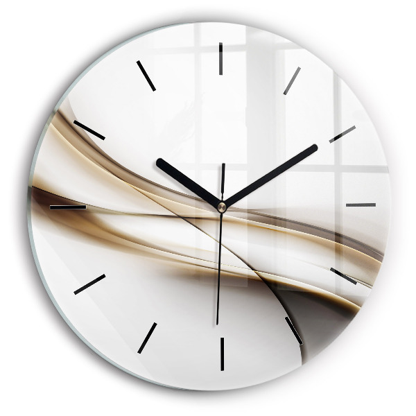 Round glass clock Abstract lines