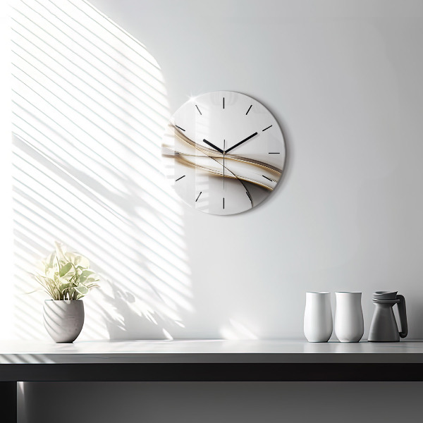 Round glass clock Abstract lines