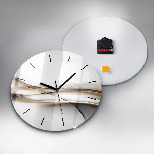 Round glass clock Abstract lines
