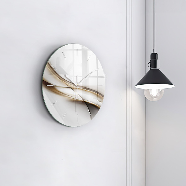 Round glass clock Abstract lines