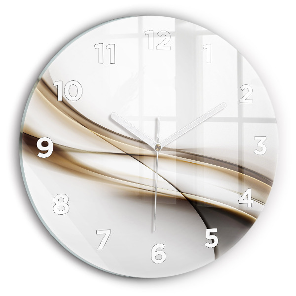 Round glass clock Abstract lines