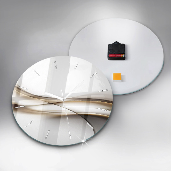 Round glass clock Abstract lines