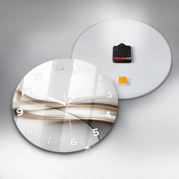 Round glass clock Abstract lines