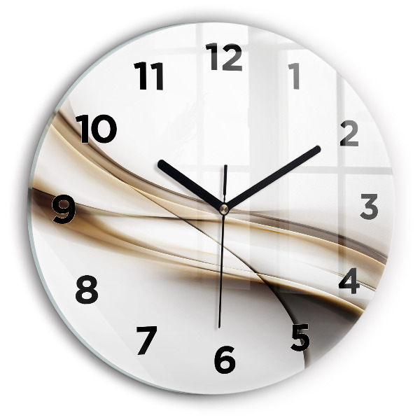 Round glass clock Abstract lines