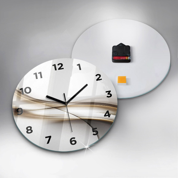 Round glass clock Abstract lines