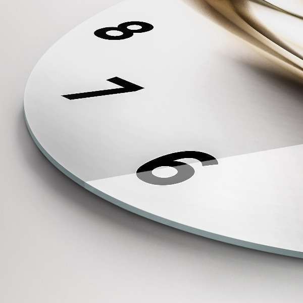 Round glass clock Abstract lines