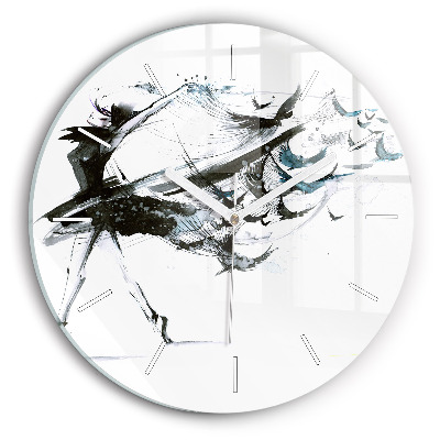 Round glass clock Woman dancing ballet