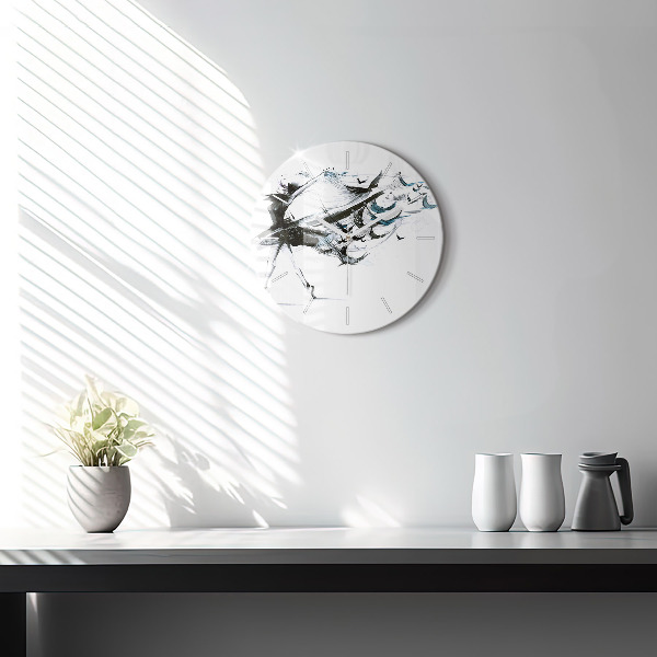 Round glass clock Woman dancing ballet
