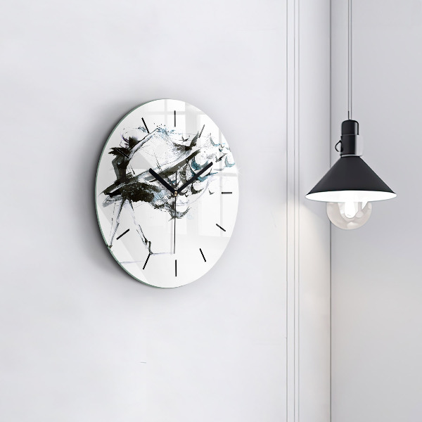 Round glass clock Woman dancing ballet