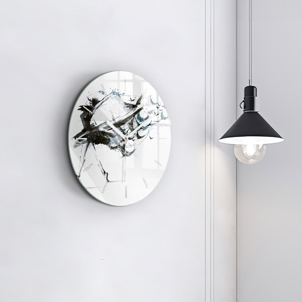 Round glass clock Woman dancing ballet