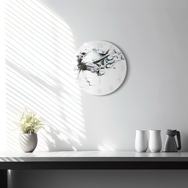Round glass clock Woman dancing ballet