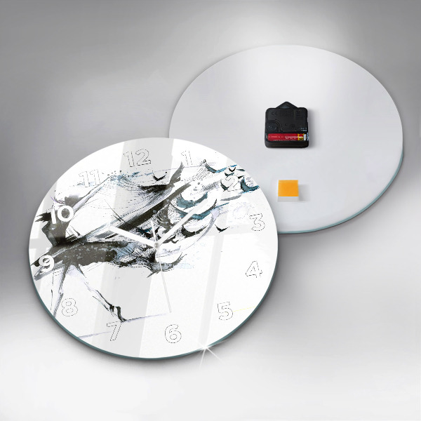 Round glass clock Woman dancing ballet