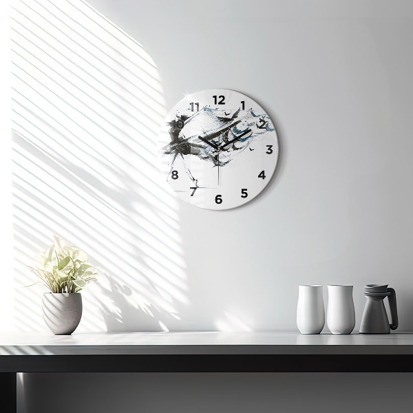 Round glass clock Woman dancing ballet