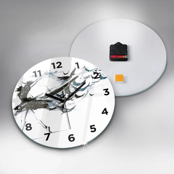 Round glass clock Woman dancing ballet