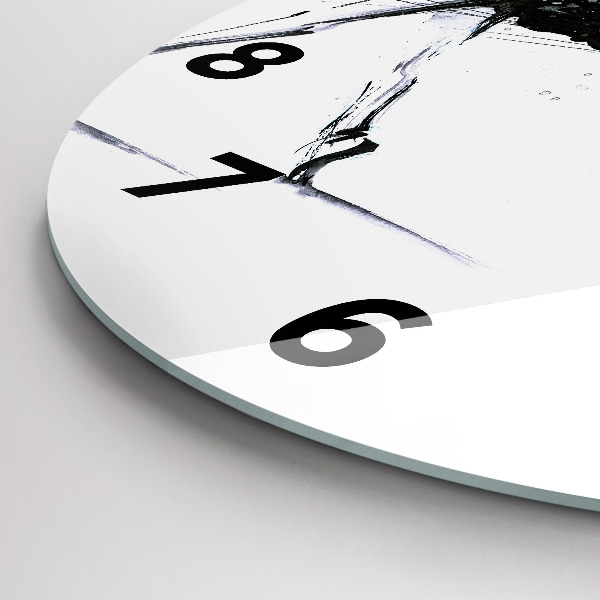 Round glass clock Woman dancing ballet
