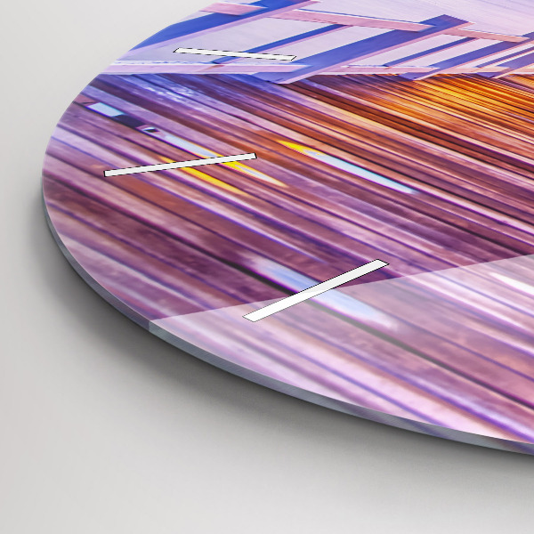 Round glass clock The bridge in the port in the evening