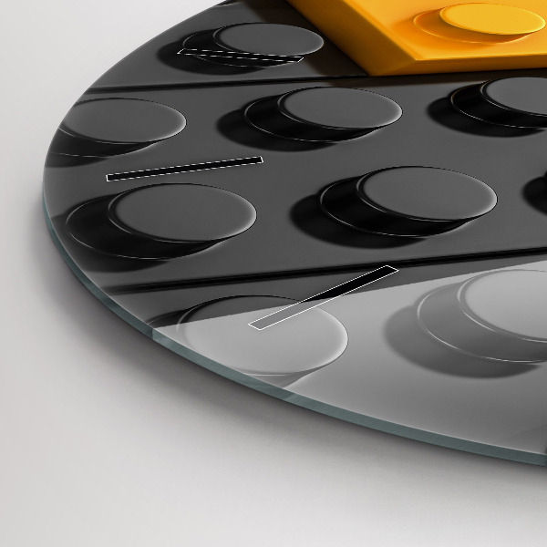 Round glass clock Toy blocks